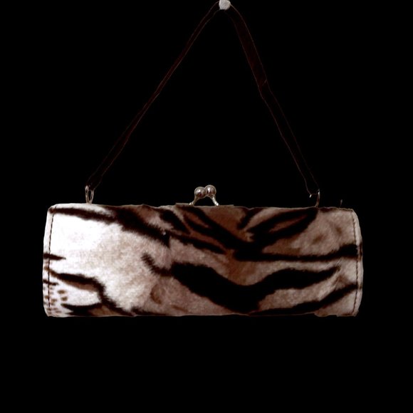 Vintage Mini Tiger Print Faux Fur Handbag, Clutch, Evening Bag, Mini Bag - Picture 6 of 10
